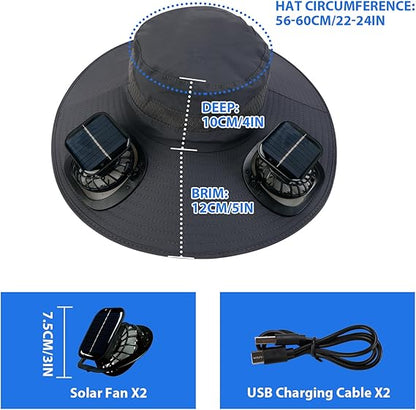 🔥2025 Father's Day Hot Sale Limited Time 49% OFF💥 Solar Fan Sun Protection Hat