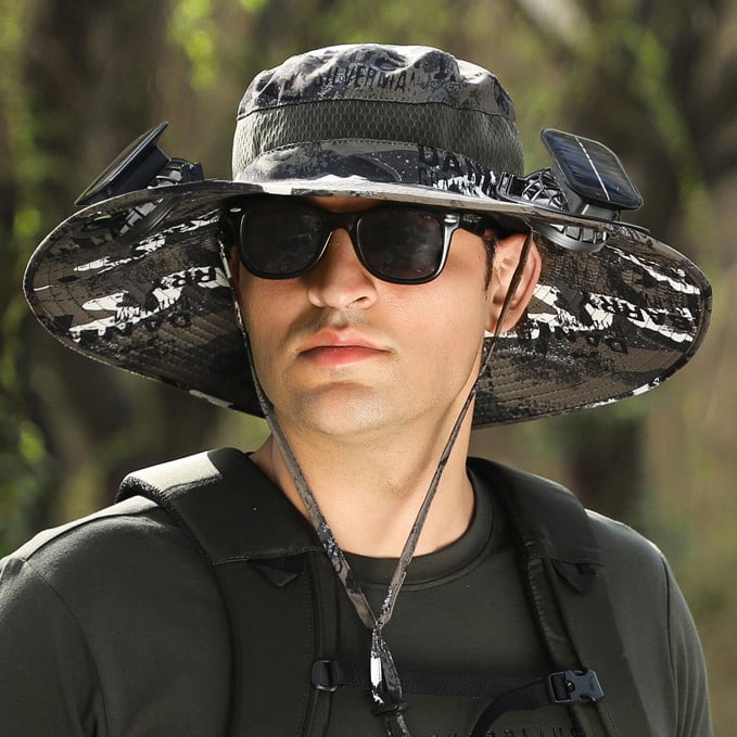 🔥2025 Father's Day Hot Sale Limited Time 49% OFF💥 Solar Fan Sun Protection Hat