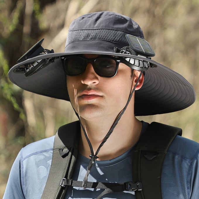 🔥2025 Father's Day Hot Sale Limited Time 49% OFF💥 Solar Fan Sun Protection Hat