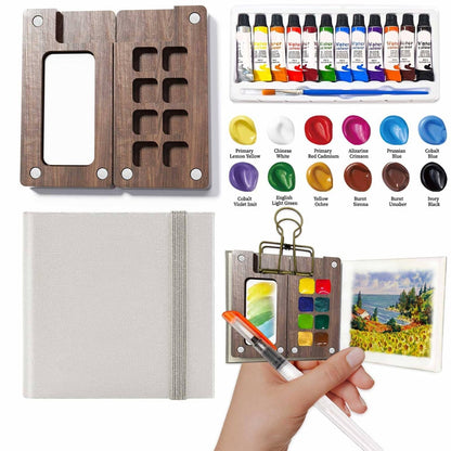 Last Day Sale 49%OFF🌈🎨 Mini Watercolor Palette Paint Set Travel Size