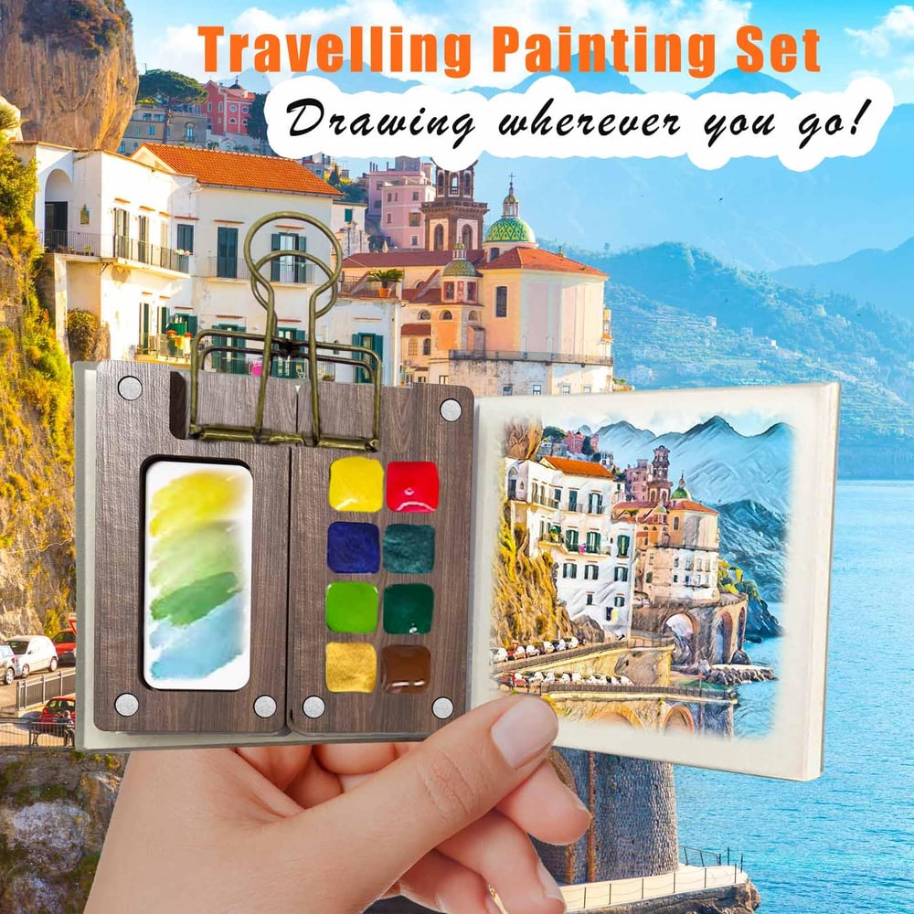 Last Day Sale 49%OFF🌈🎨 Mini Watercolor Palette Paint Set Travel Size