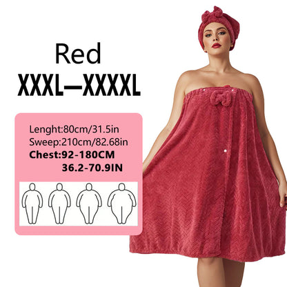 🔥2025 New Arrival-Plus Size Adjustable Oversized Wrap Bathrobe Set