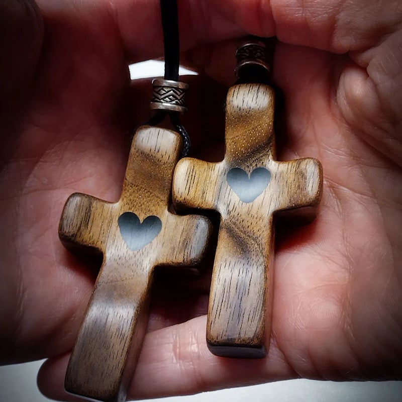 Handcrafted Wooden Cross My Heart✝️