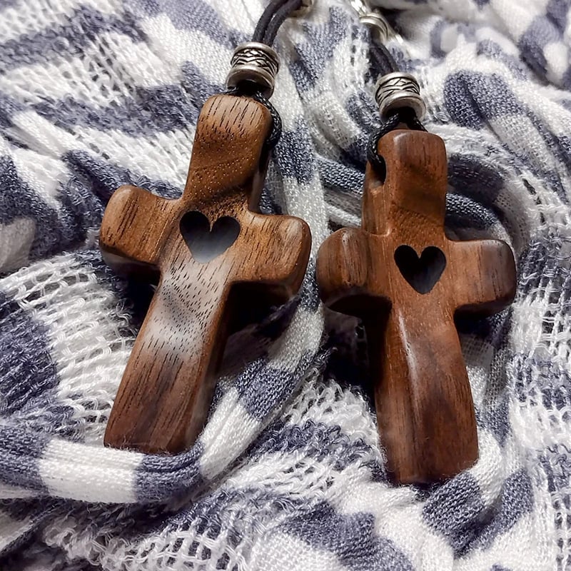 Handcrafted Wooden Cross My Heart✝️