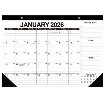 18-month large-size desktop/wall calendar, detachable for use as a gift bag