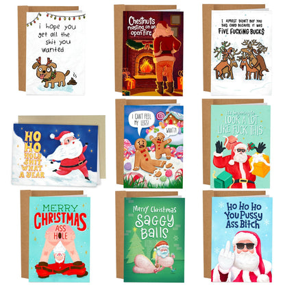The Worst Christmas Cards Ever Set(Blank Inside)