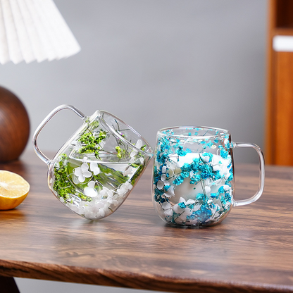 🎅Early Christmas Special 49% OFF-🎄🌸Transparent Double Glass Flower Tea Cup