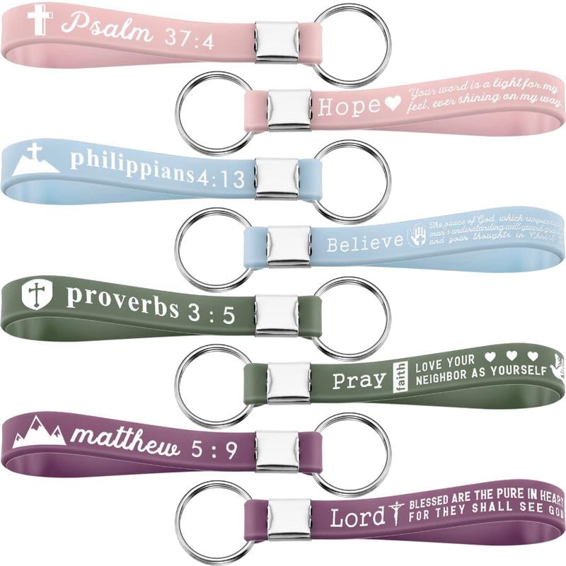 🔥✨Bible Verse Keychain Christian Trendy Keychain Wristlet