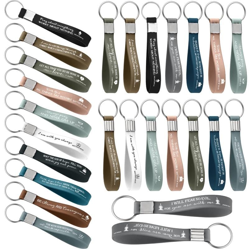 🔥✨Bible Verse Keychain Christian Trendy Keychain Wristlet