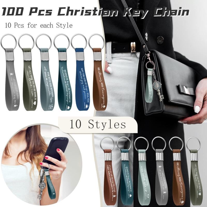 🔥✨Bible Verse Keychain Christian Trendy Keychain Wristlet