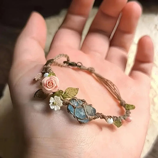 Handmade Bohemian Floral Bracelet-🌿Natural Beauty, Handmade Art🎨