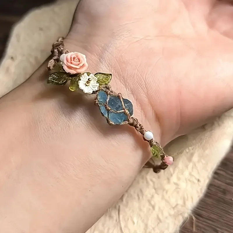 Handmade Bohemian Floral Bracelet-🌿Natural Beauty, Handmade Art🎨