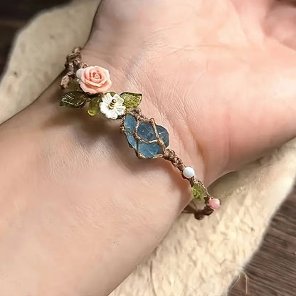 Handmade Bohemian Floral Bracelet-🌿Natural Beauty, Handmade Art🎨