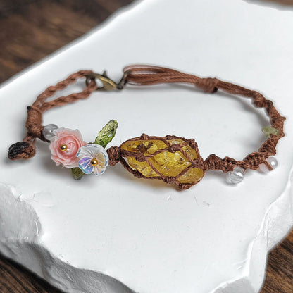 Handmade Bohemian Floral Bracelet-🌿Natural Beauty, Handmade Art🎨