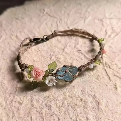 Handmade Bohemian Floral Bracelet-🌿Natural Beauty, Handmade Art🎨