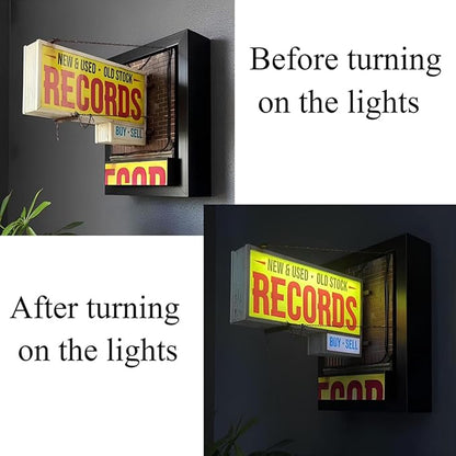 🔥LAST DAY 49% OFF - 🎄💽Record Store Retro Wall Light - Record Collector Gift✨