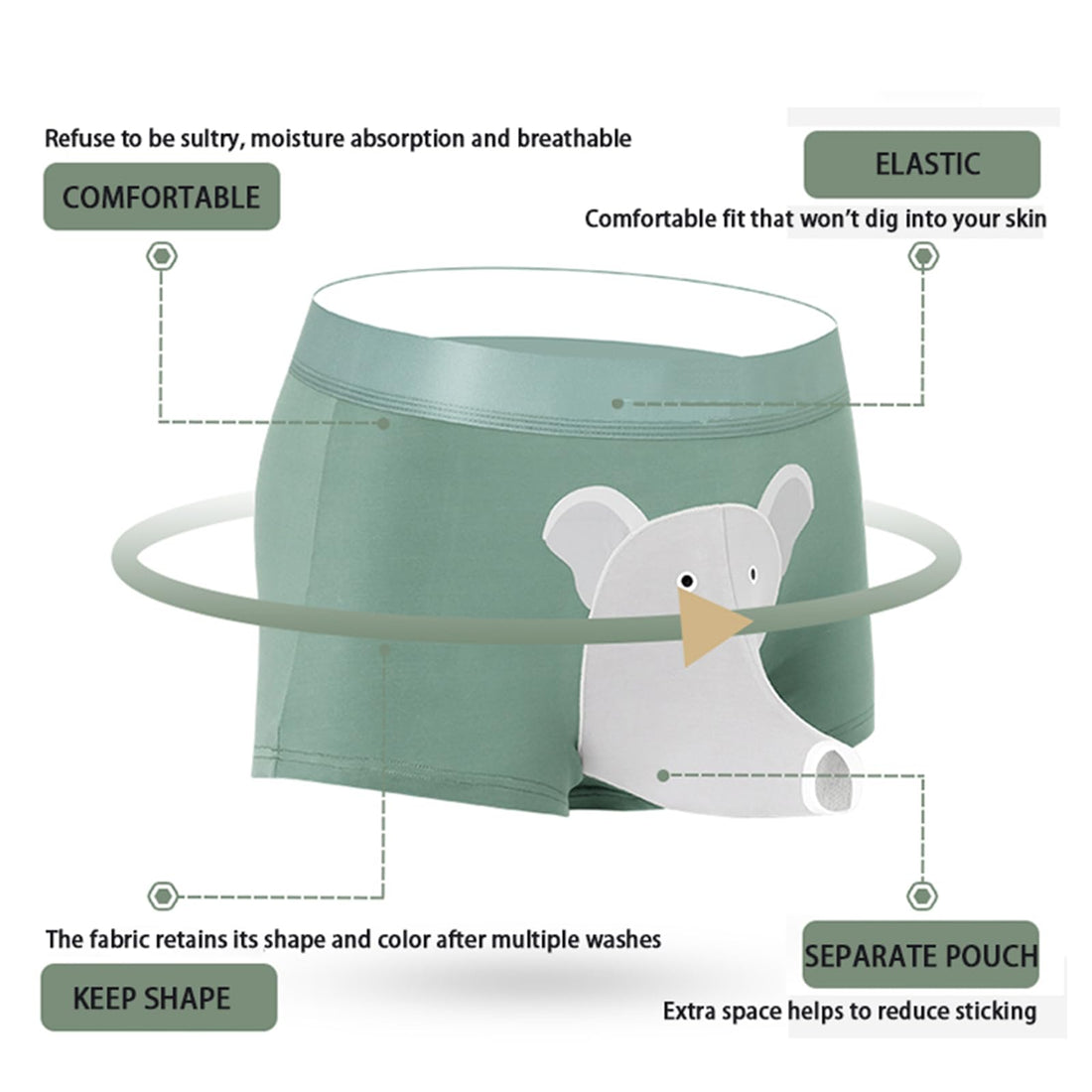 🔥Last Day 49% OFF-🐘Fun Novelty Boxer Briefs with Elephant Trunk Design