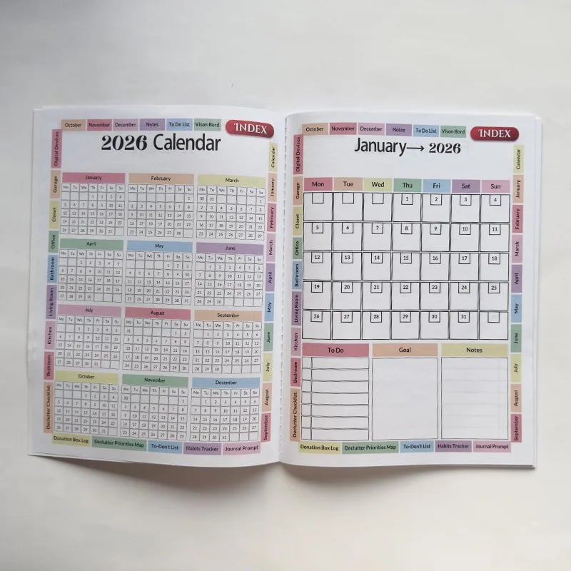 ✍️2026 Declutter Journal Workbook | Transform Your Home in 52 Weeks