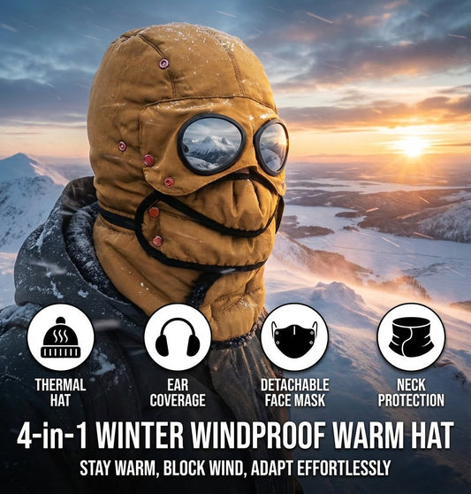 🔥Last Day 49% OFF🎁Winter 4 in 1 Windproof Warm Hat Detachable Mask Neckband