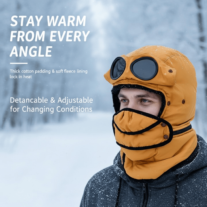 🔥Last Day 49% OFF🎁Winter 4 in 1 Windproof Warm Hat Detachable Mask Neckband