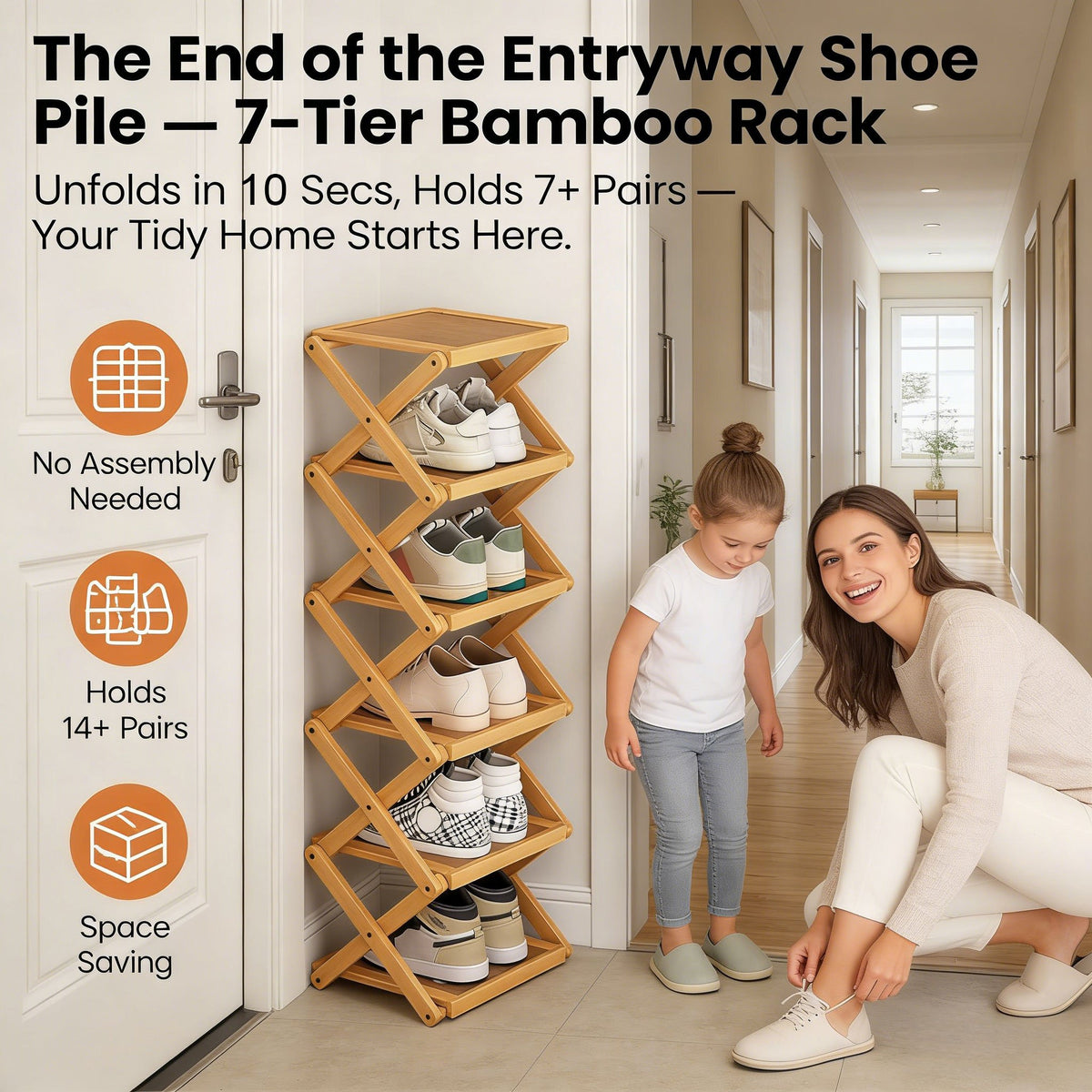 The 9-Tier No-Assembly Bamboo Rack !🌿👟 – Forestey