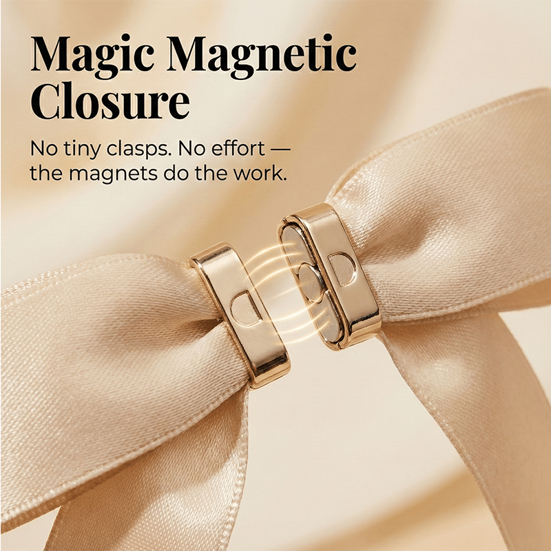 🎀 The "Instant Elegant": Magnetic Snap-On Bow Hair Clip