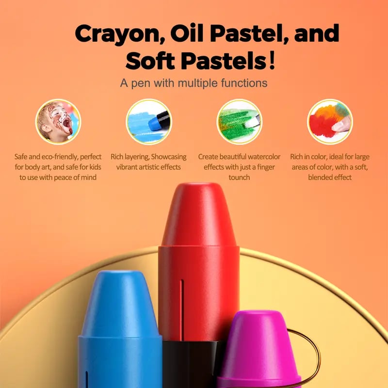 Jumbo Silky Crayons for Toddlers Easy Grip Crayons