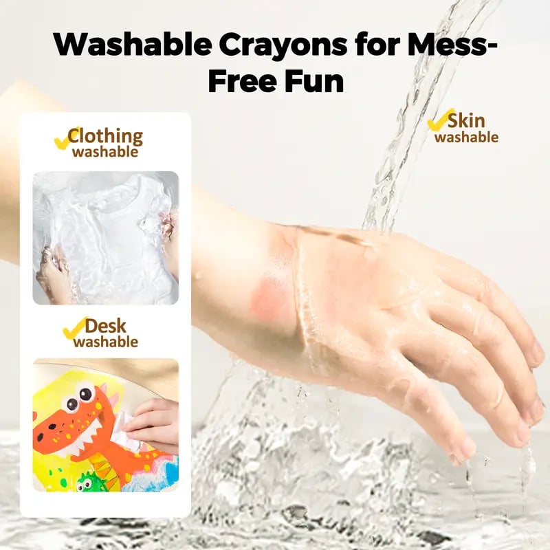 Jumbo Silky Crayons for Toddlers Easy Grip Crayons