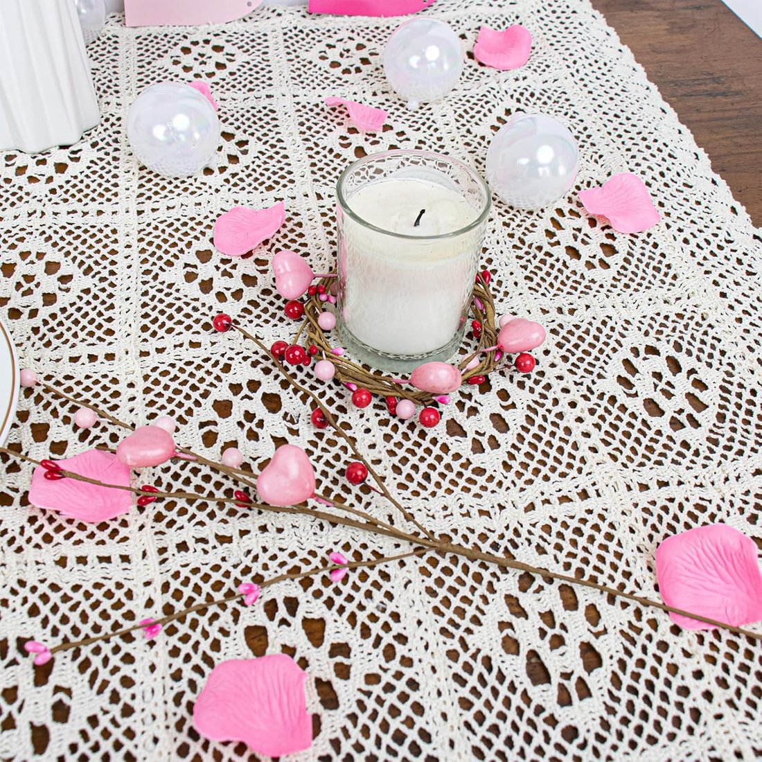 Romance in Bloom: Pink Heart & Berry Floral Stems (Valentine's Edition)