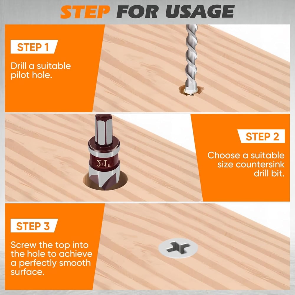 5-Piece HSS Countersink Drill Bit Set