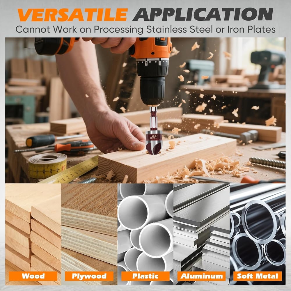 5-Piece HSS Countersink Drill Bit Set
