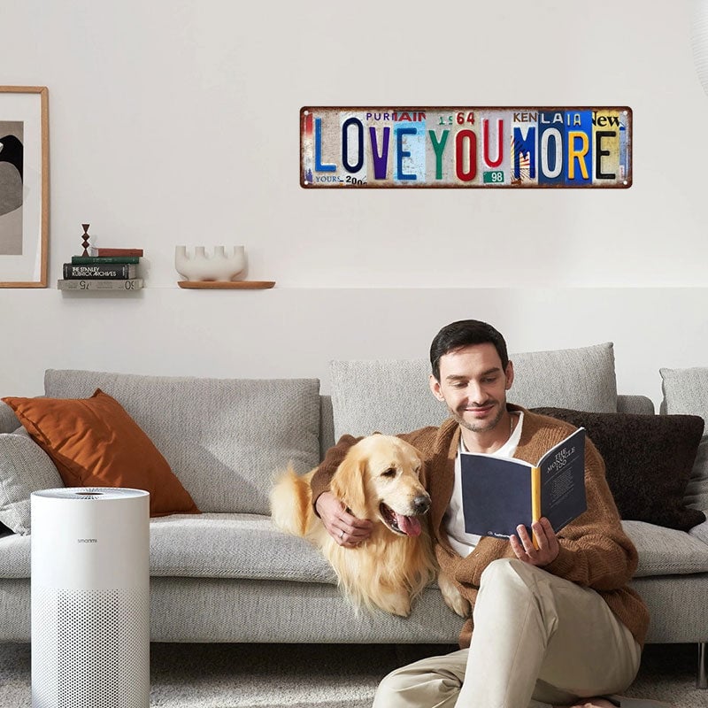 Vintage "Love You More" License Plate Sign