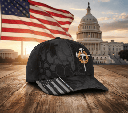 Hot Sale 49% OFF🔥Jesus 3-Nail Cross & Crown of Thorns Christian Adjustable Hat ✝️