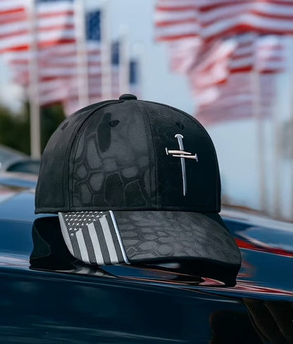 Hot Sale 49% OFF🔥Jesus 3-Nail Cross & Crown of Thorns Christian Adjustable Hat ✝️
