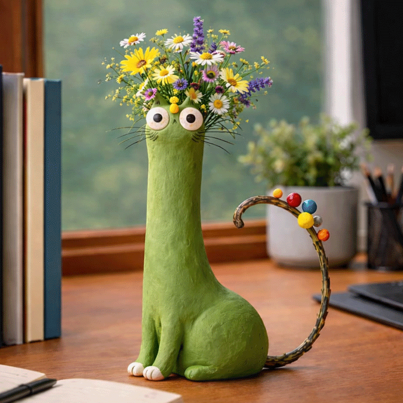 🐱Handcrafted Quirky Cat Vase