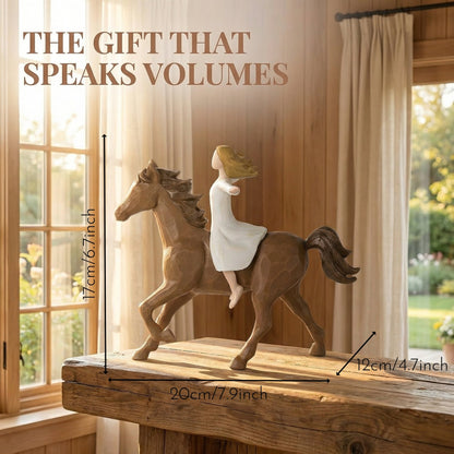 🔥Last Day 49% OFF-Handmade Resin Girl Riding Horse Figurine