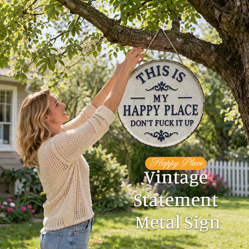 ⚡Last Day 49% OFF-Welcome to My Happy Place Metal Wall Sign