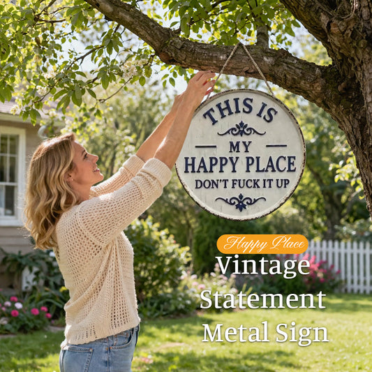 ⚡Last Day 49% OFF-Welcome to My Happy Place Metal Wall Sign