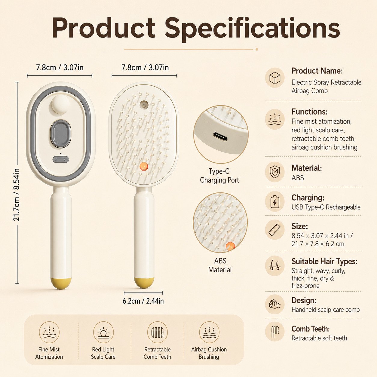 2026 Upgraded 3-in-1 Scalp Spa Mist Brush