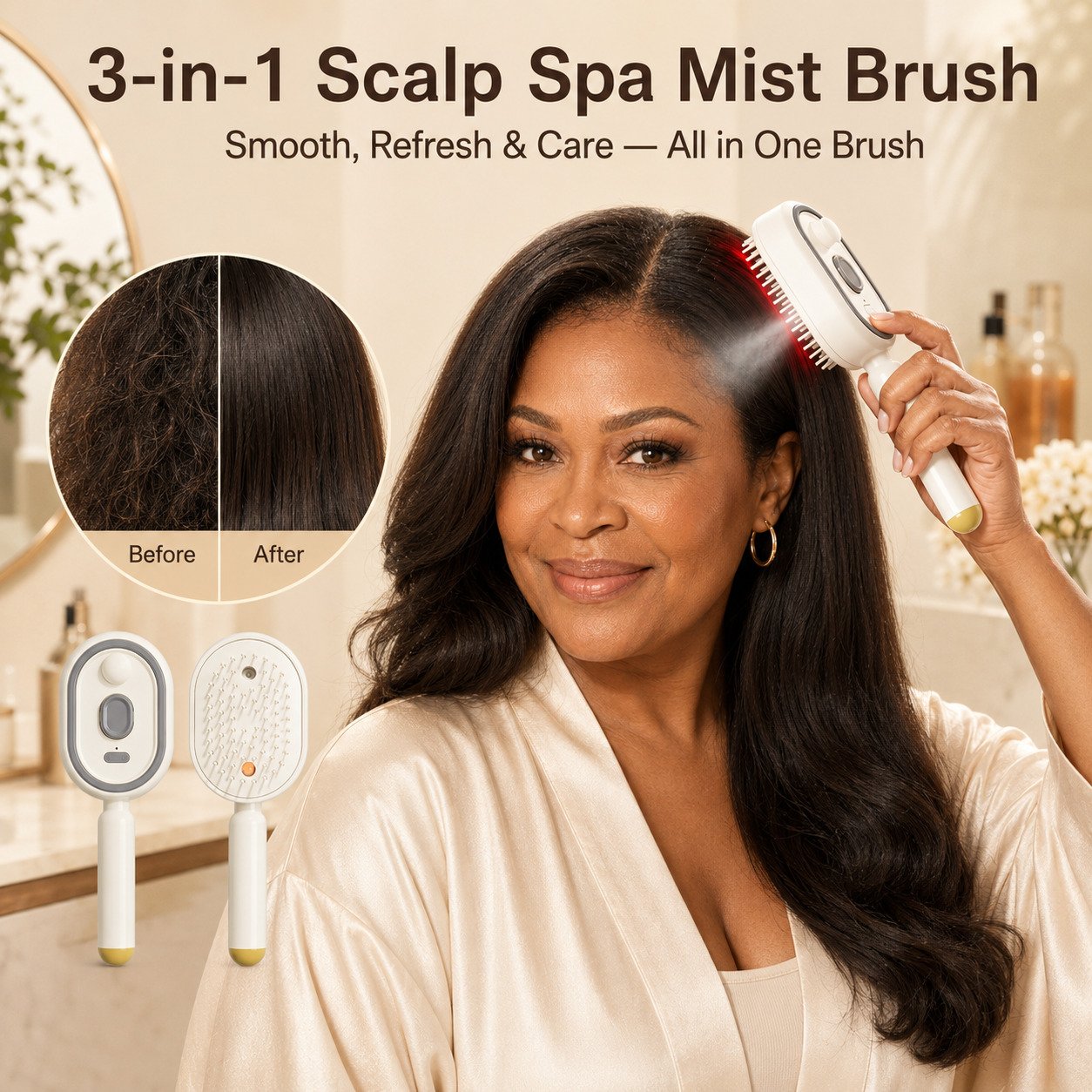 2026 Upgraded 3-in-1 Scalp Spa Mist Brush