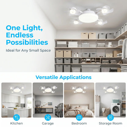 LAST DAY 49%OFF🔥E27 Ceiling Fan Light with Remote – Silent LED 2-in-1 Fan Light