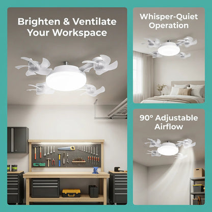 LAST DAY 49%OFF🔥E27 Ceiling Fan Light with Remote – Silent LED 2-in-1 Fan Light