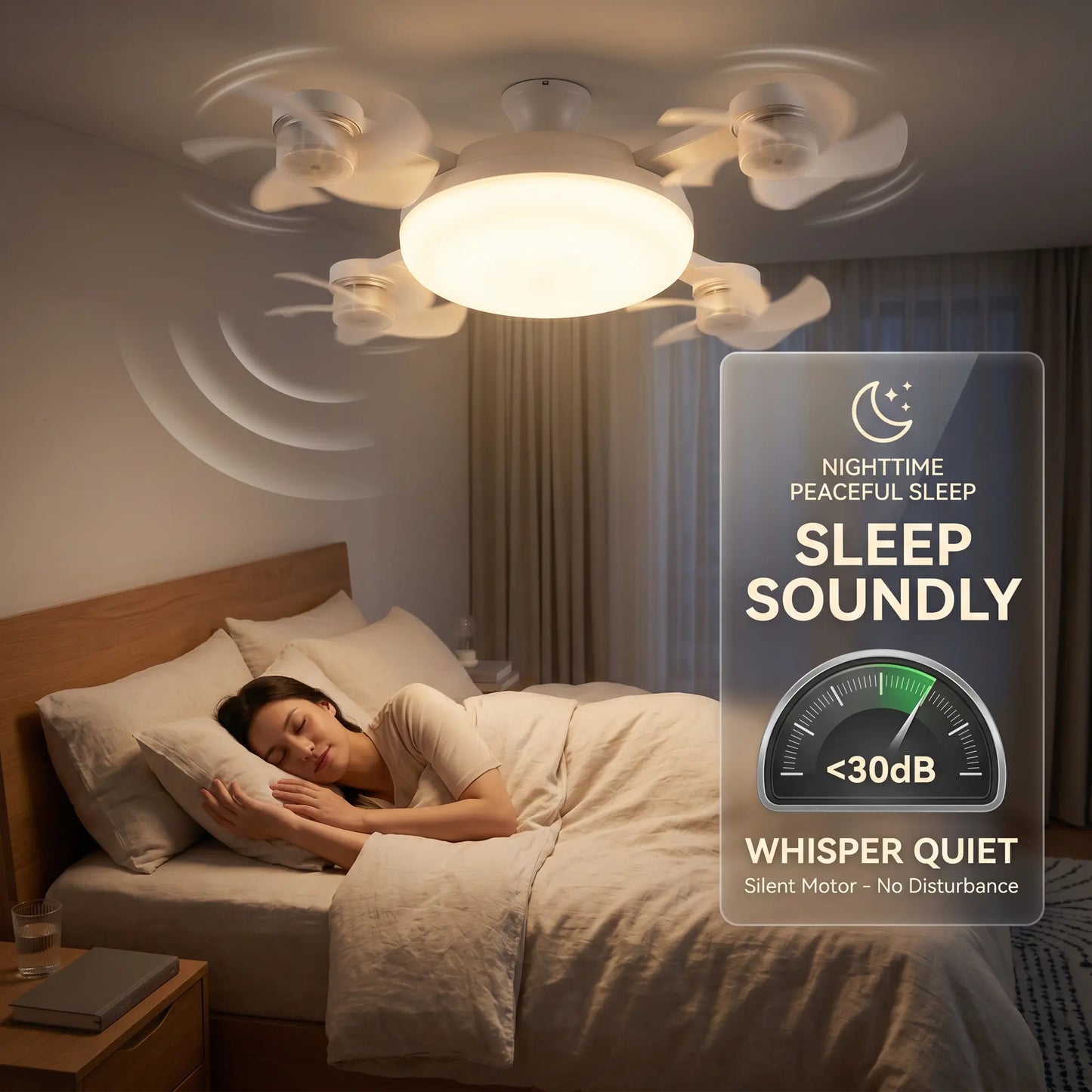 LAST DAY 49%OFF🔥E27 Ceiling Fan Light with Remote – Silent LED 2-in-1 Fan Light