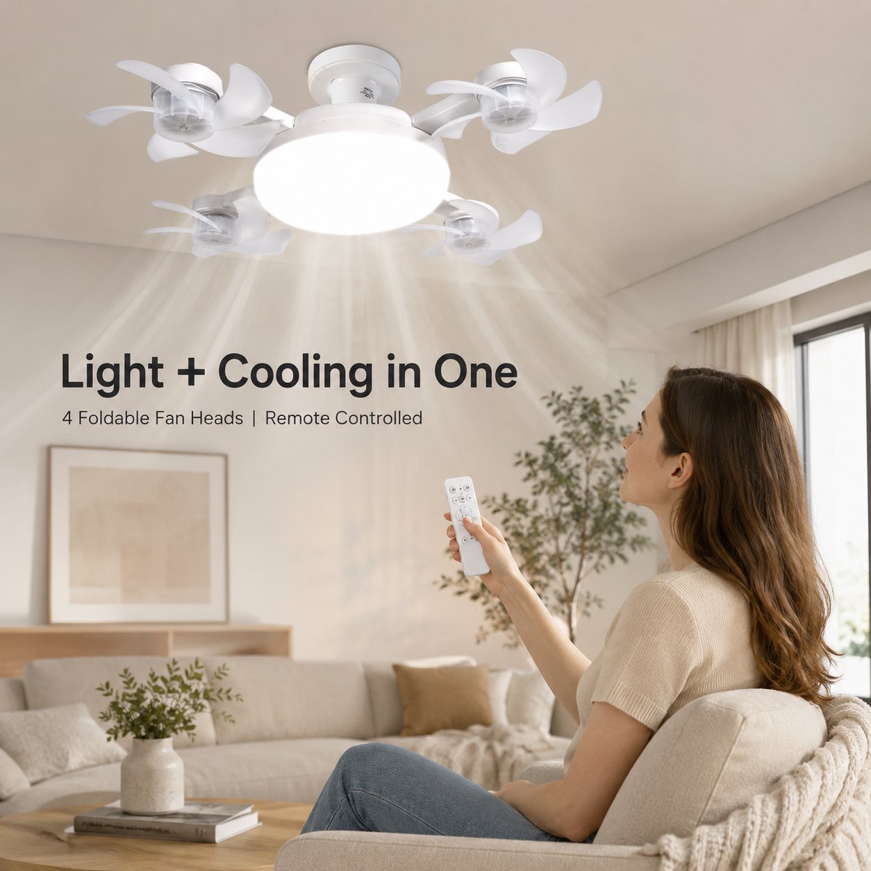 LAST DAY 49%OFF🔥E27 Ceiling Fan Light with Remote – Silent LED 2-in-1 Fan Light