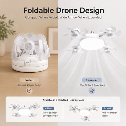 LAST DAY 49%OFF🔥E27 Ceiling Fan Light with Remote – Silent LED 2-in-1 Fan Light