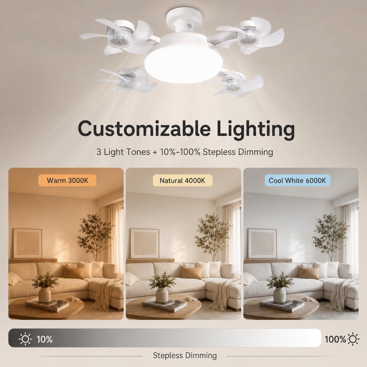 LAST DAY 49%OFF🔥E27 Ceiling Fan Light with Remote – Silent LED 2-in-1 Fan Light