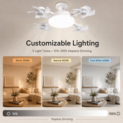 LAST DAY 49%OFF🔥E27 Ceiling Fan Light with Remote – Silent LED 2-in-1 Fan Light