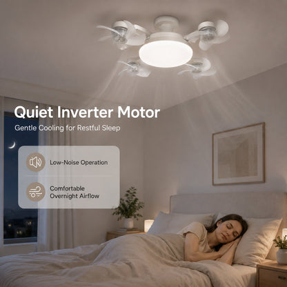 LAST DAY 49%OFF🔥E27 Ceiling Fan Light with Remote – Silent LED 2-in-1 Fan Light