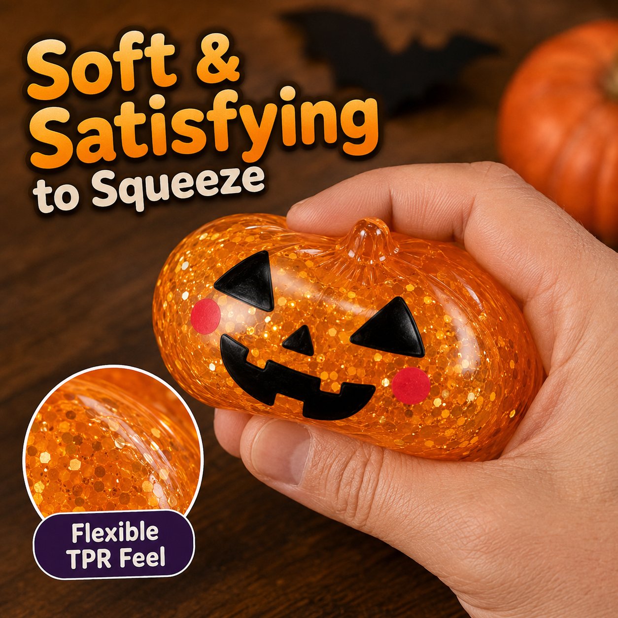 🎃 Halloween Squishy Squeeze Toy – 5 Styles Soft Pumpkin & Eyeball Fidget Toys