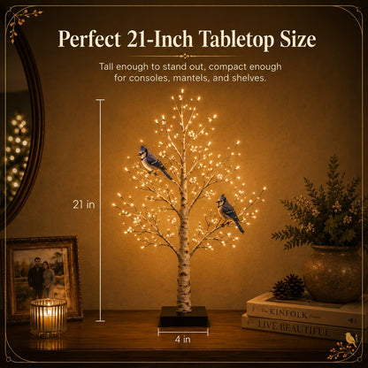 Vintage Glowing Cardinal Tree With Berries